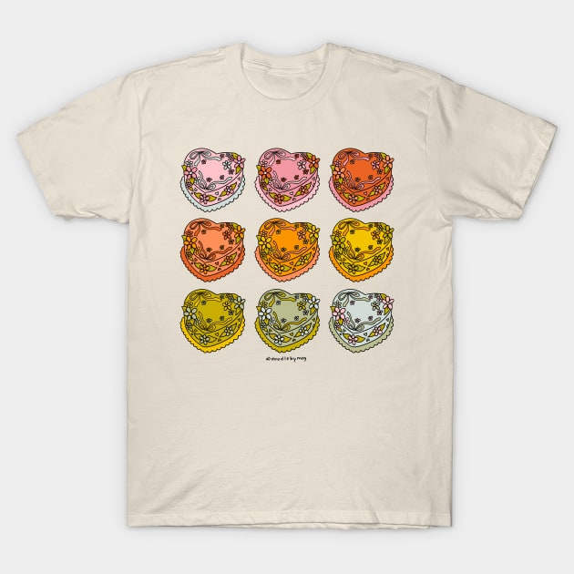 Rainbow Heart Cakes T-Shirt by Doodle by Meg